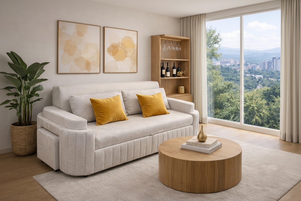 Sofá Cama Holanda Moderno | Sofá Convertible Elegante para Sala
